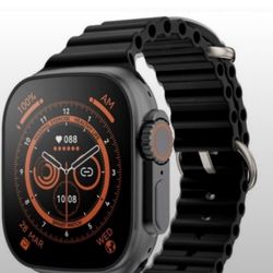 49mm Titanium Smart Watch Black Silicone Band Dual-Frequency GPS Multi-Sport