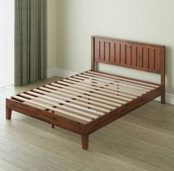 Zinus Vivek Deluxe Wood Platform Bed Frame with Headboard, Wood Slat Support, No Box Spring Needed, Easy Assembly, King