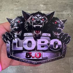 Truck tailgate badge silver lobo 5.0