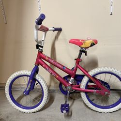 16” Girls Bike With Support Wheels