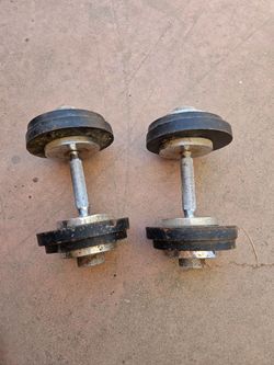 Pair of 26.8 lb Adjustable Dumbbells