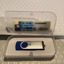 Window 10 Pro 32/64 Bit USB (16gb) Flash Dr & Lifetime License Key