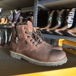 KUT Work Boots Round Toe Leather Ankle Boots 