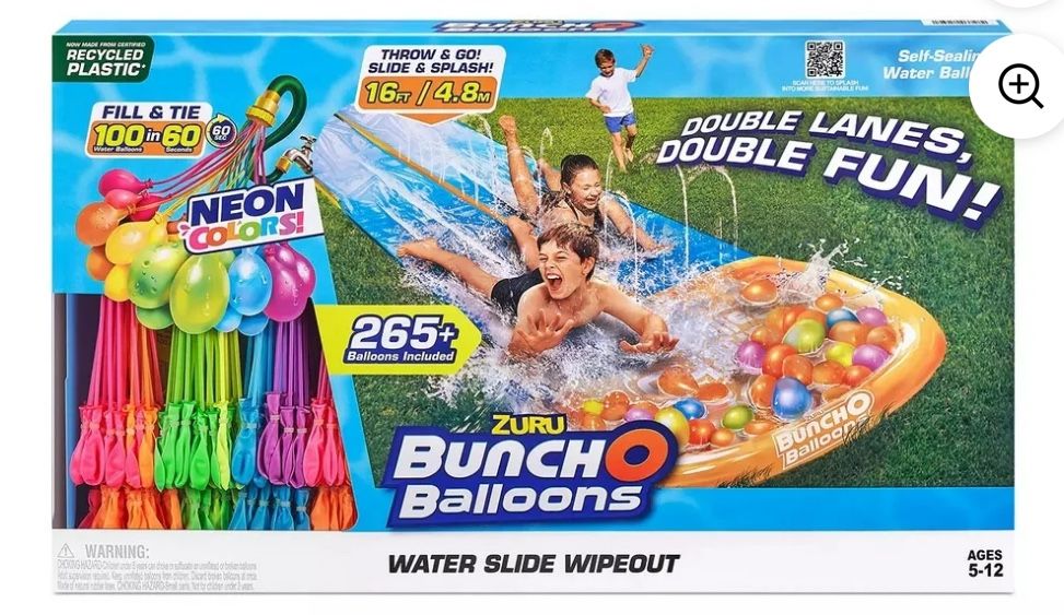 Bunch O Balloons Double Lane Water Slide Wipeout