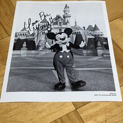 Mickey Mouse signed photo from the Disneyland Resort. 8” x 10” signed glossy 