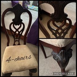 4 solid wood chairs