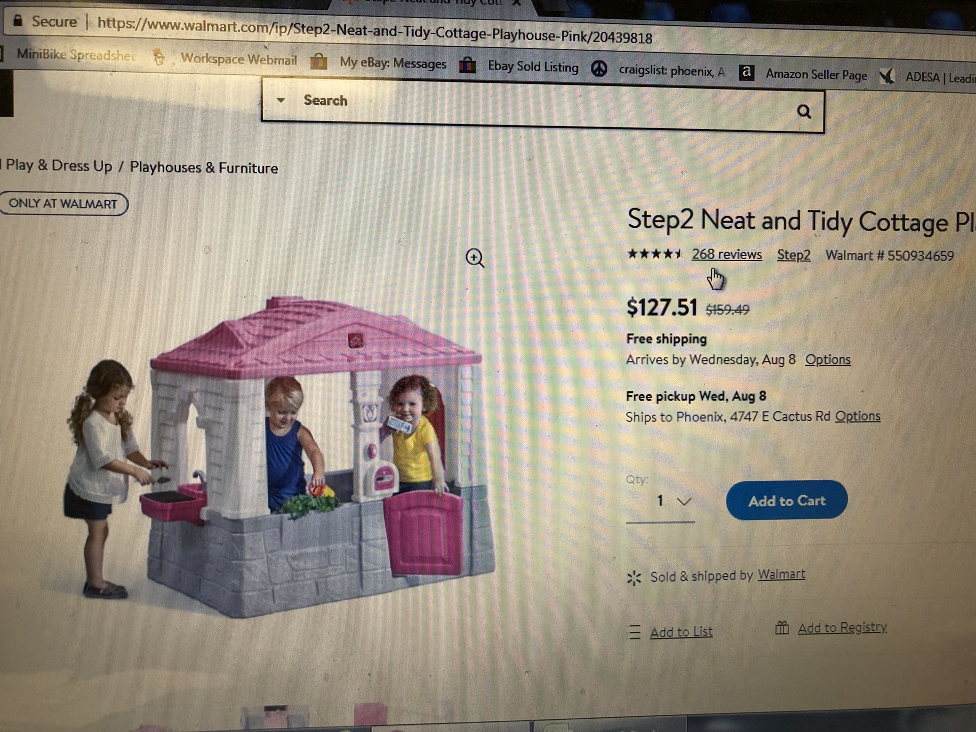 Step 2 Neat & Tidy Cottage Playhouse, Pink