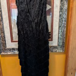 Luxe Protocol Black Fringe Dress