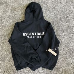 Essentials black large hoodie