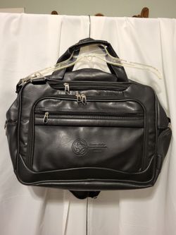 Black Leather Briefcase/Laptop Travel Bag