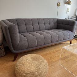 Charcoal Gray Fabric Sofa 