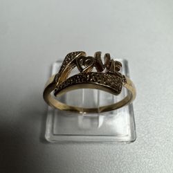 14K Gold "Love" Ring Size 6 – Elegant Fine Jewelry for Women