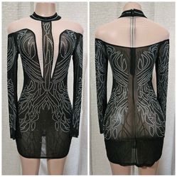 Fashion Mesh Mini Dress New Size S, M, L XL, XXL AVAILABLE STRECH MATERIAL.