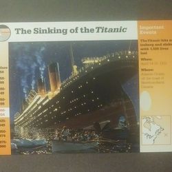 1994 Grolier The Sinking Of The Titanic April 10 1912 Disaster History Large Over-sized Card Collectible Vintage