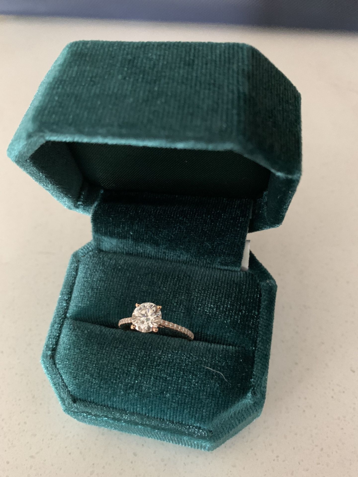 Rose Gold 1.5ct Moissanite Engagement Ring 14K