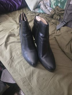 Black Leather Booties