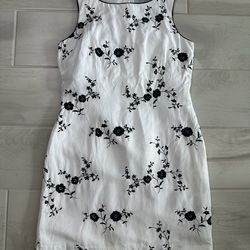 New Jessica Howard Linen Blend Size 12 / L Embroidered Floral Sheath Dress Lined