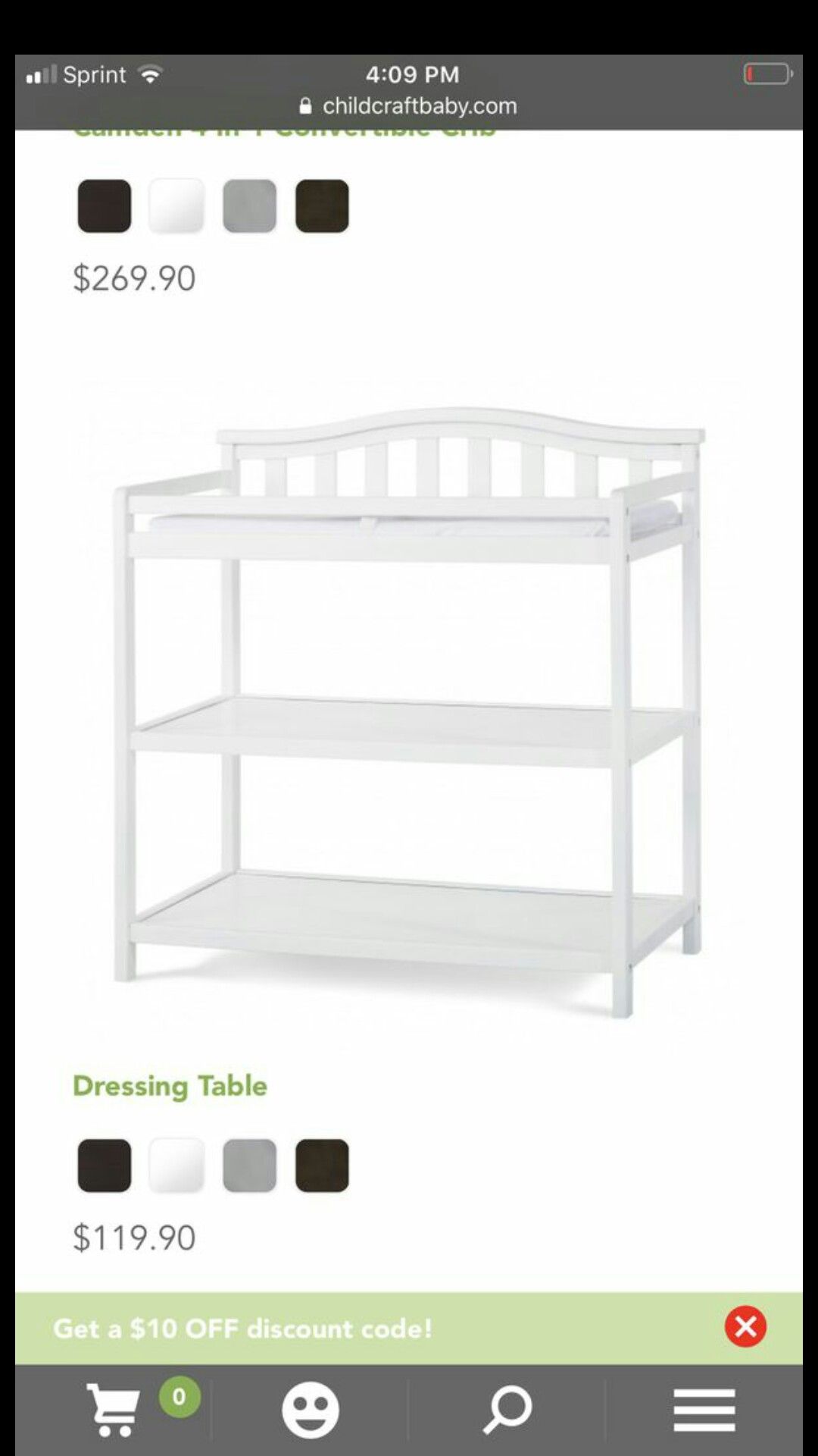 Brand new dressing and changing table