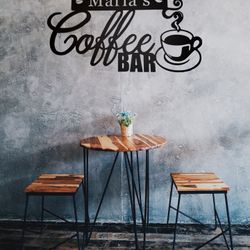 Personalized Metal Coffee Bar Sign 