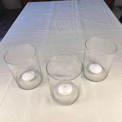 3 Decorative Multipurpose Glass Vases