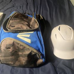 Baseball Bag And Helmet