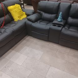 *Black Friday Now!!!*---Sleek Madrid Gray Leather Reclining Sofa/Loveseat Sets---Now $1299!!!---Delivery/$10 Down Financing🤠