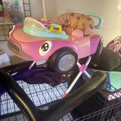 Pink Car Baby Walker