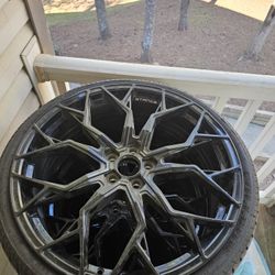 22in Black Wheel Set (Staggered) 5x4.5 Bolt