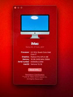 iMac 2017 5K Retina 16GB PERFECT CONDITION