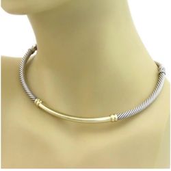 David Yurman Metro Cable Collar Necklace And Earrings Set