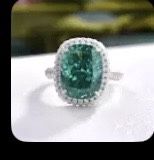 Five Carat Emerald Green Lab Created Cushion Cut