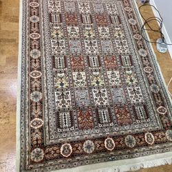 Imported Fine Hand-Knotted Silk Blend Rug – 4.5x6 ft – High Knot Count 