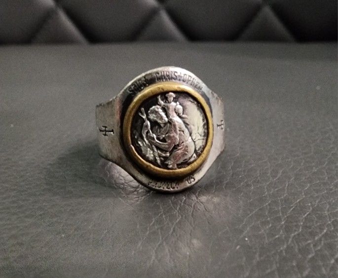 ST. CHRISTOPHER Burnished Ring - Size 8.75