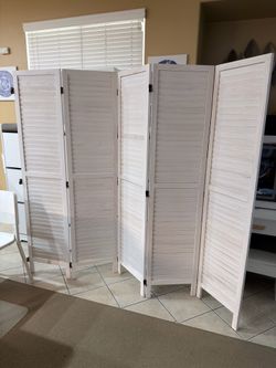 5 Panel Wood Folding Privacy Screen