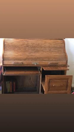 Free Solid wood desk with light and key