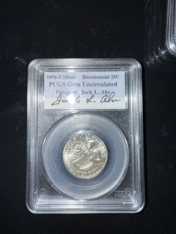 25c 1976 Silver Bicentennial/ Signed Jack L Ahr