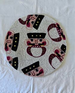 Beaded Christmas Nutcracker Placemat 14” round