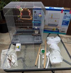 Bird Cage With Accessories 22.8” H x 18.3” L x 14” W