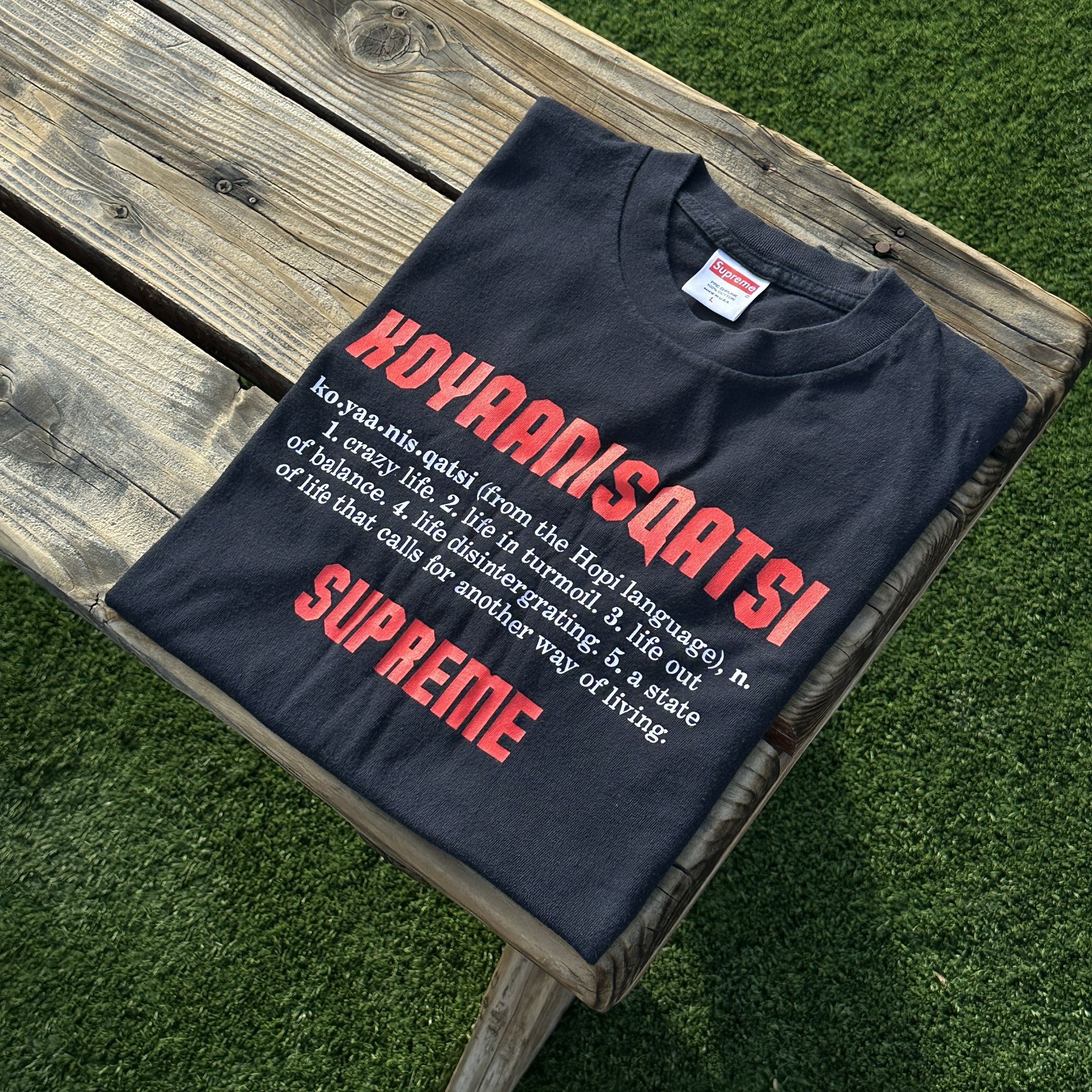 Supreme "Koyaanisqatsi" Tee Shirt- FW/20 // sz. L