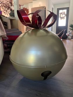 Large Metal Christmas Jingle Bell Decoration set of 2