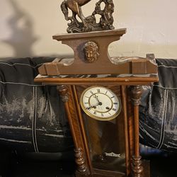 Vintage Horse Weight Driven Clock. 