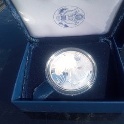 2005 Looking Silver Eagle Coin With Case
