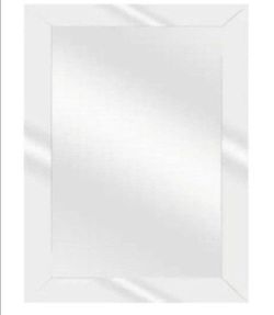24 in. W x 36 in. H Rectangular Plastic Framed Wall Bathroom Vanity Mirror in Silver (Screws Not Included)