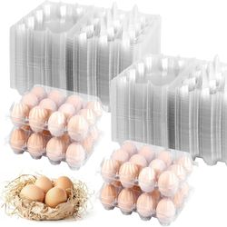 100 Pack 12 Count Plastic Egg Cartons - Bulk Cheap Clear Reusable Egg Containers for Chicken Eggs, Dozen Egg Storage Solutions.  Brand new in sealed b