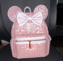 Disney Minnie Mouse Cotten candy pink sequin loungefly