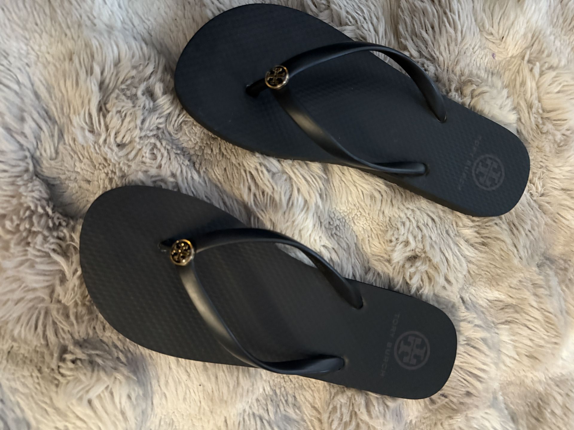 Black Tory Burch Flip Flops Size 9 