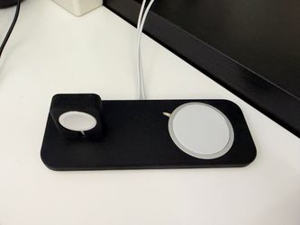 3D-Printed Apple MagSafe Charger Organizer/Holder [Holds Apple’s original MagSafe iPhone Charger + Apple Watch Charger; the actual chargers are NOT in