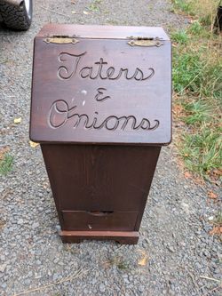 Wooden Taters & Onions Storage Bin