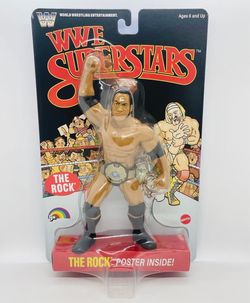 WWE Mattel Wrestling Superstars LJN Series 3 The Rock Chase Black Card Figure