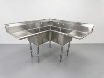 NSF Corner Sink 3 Compartment C3T181812-18LRC
